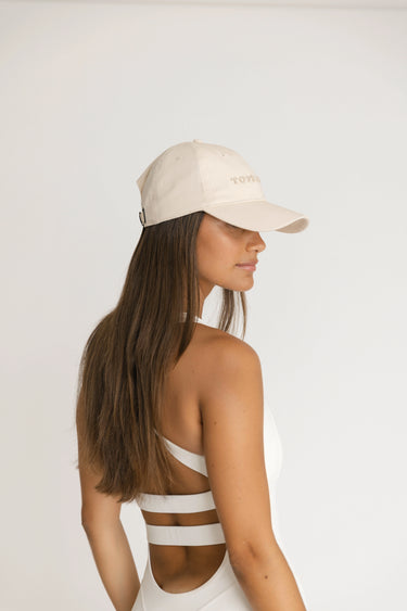 Adjustable Beige Cotton Cap